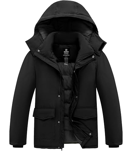 ZSHOW Men's Recycled Puffer Jacket Windproof Long Winter Coat
